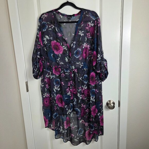 Torrid Purple Floral Lexie Top - Picture 3 of 13